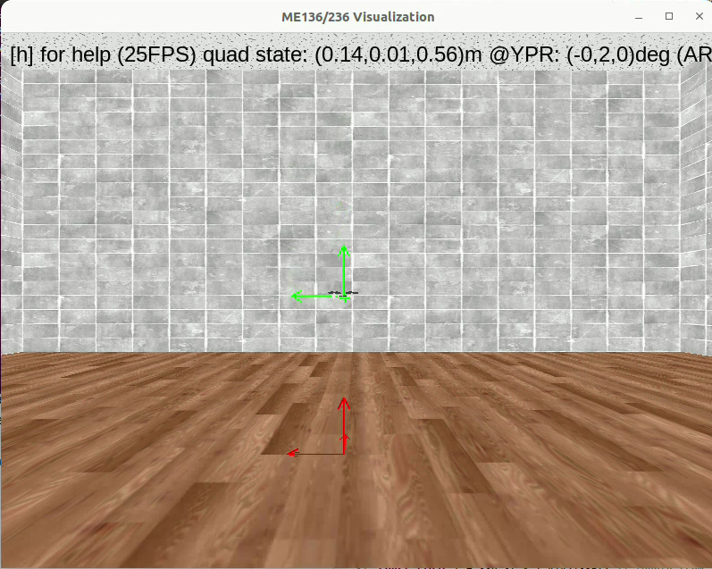 Quadrotor hovering in simulation